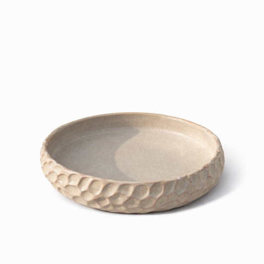 Beige Rope-Edge Stoneware Bowl — Belmont & Kensing