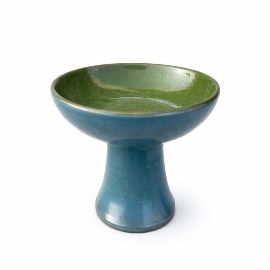Green Footed Pedestal Bowl — Belmont & Kensing