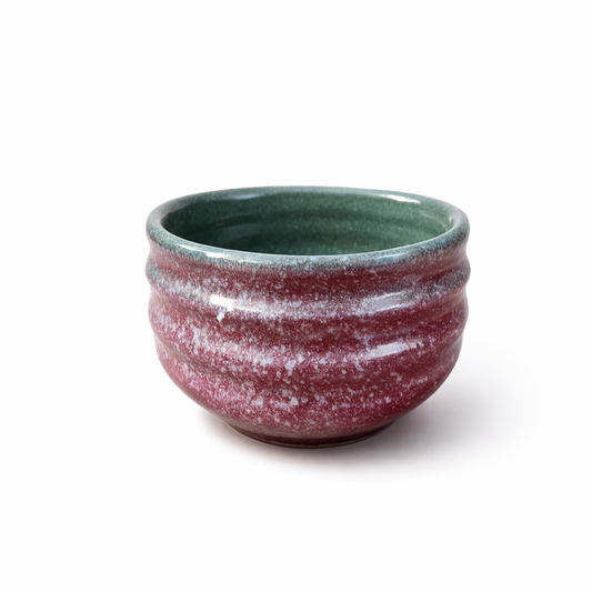 Maroon Ribbed Ceramic Bowl — Belmont & Kensing
