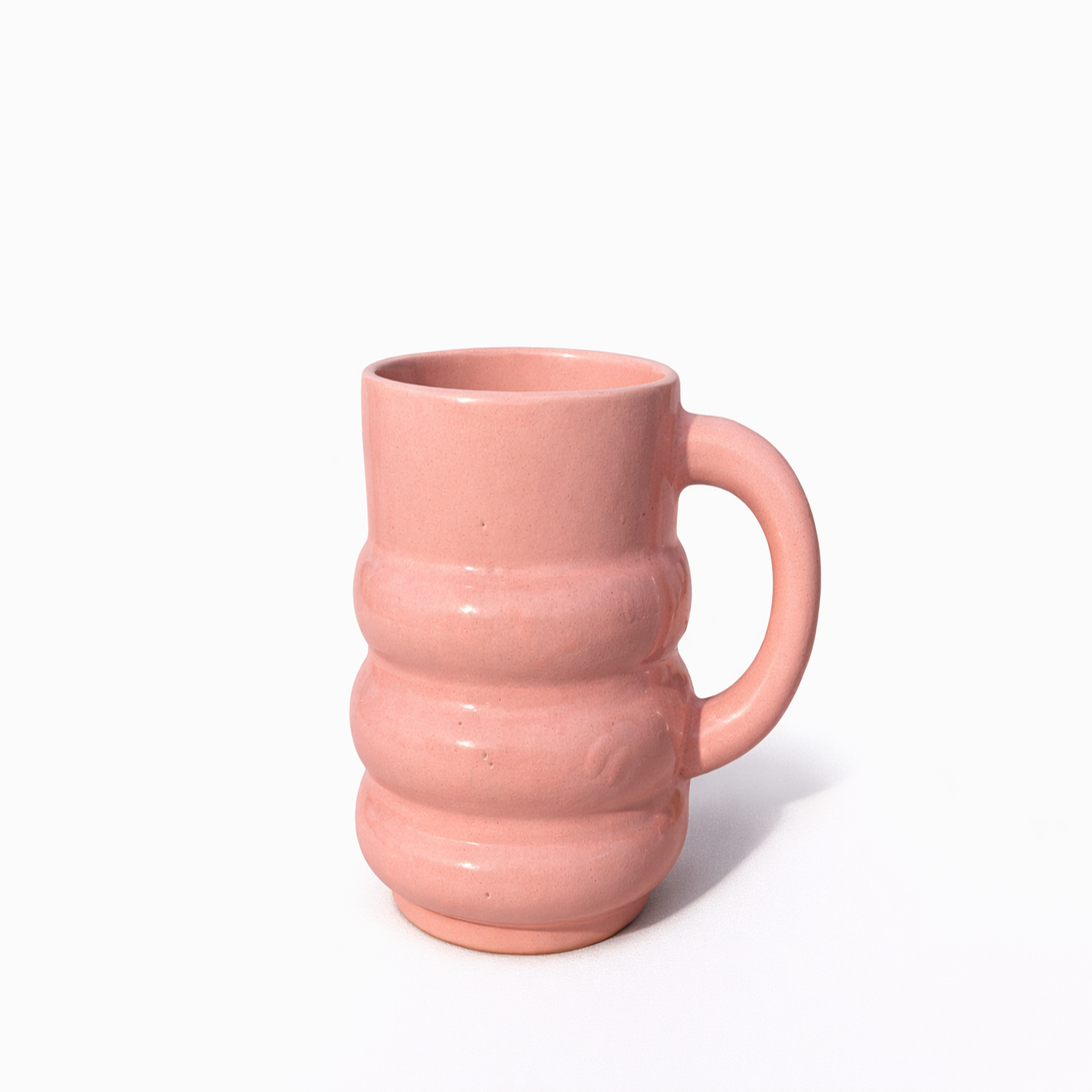 Pink Ribbed Ceramic Mug — Belmont & Kensing
