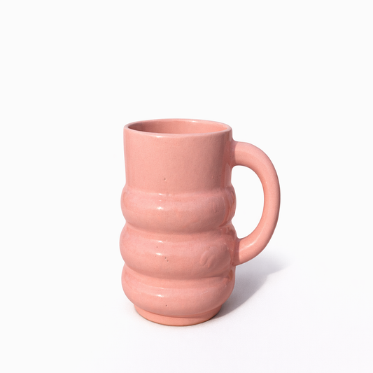 Pink Ribbed Ceramic Mug — Belmont & Kensing