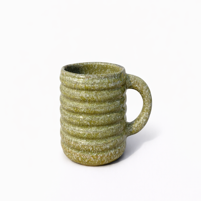 Olive Ribbed Ceramic Mug — Belmont & Kensing