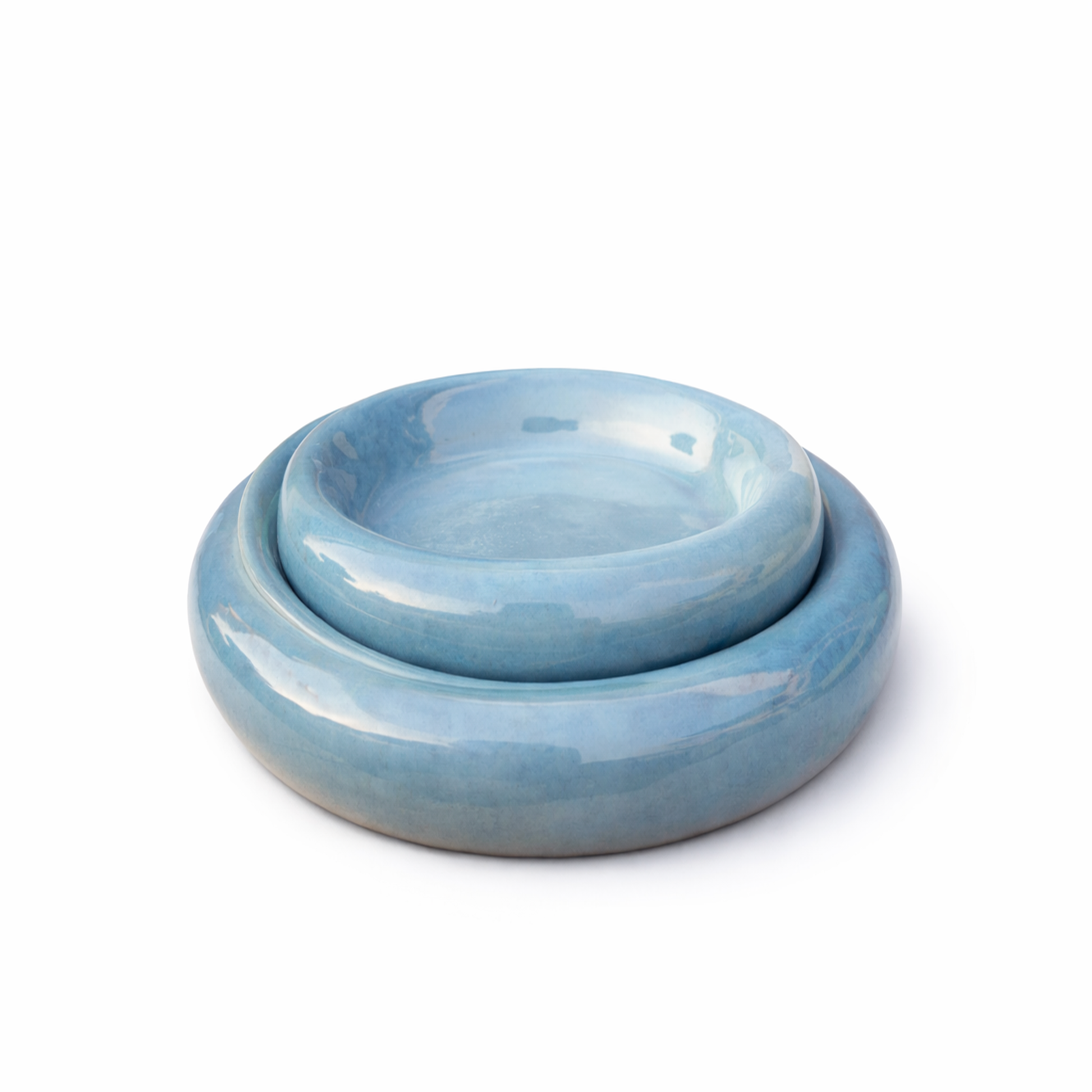 Glossy Blue Nesting Bowl Set — Belmont & Kensing