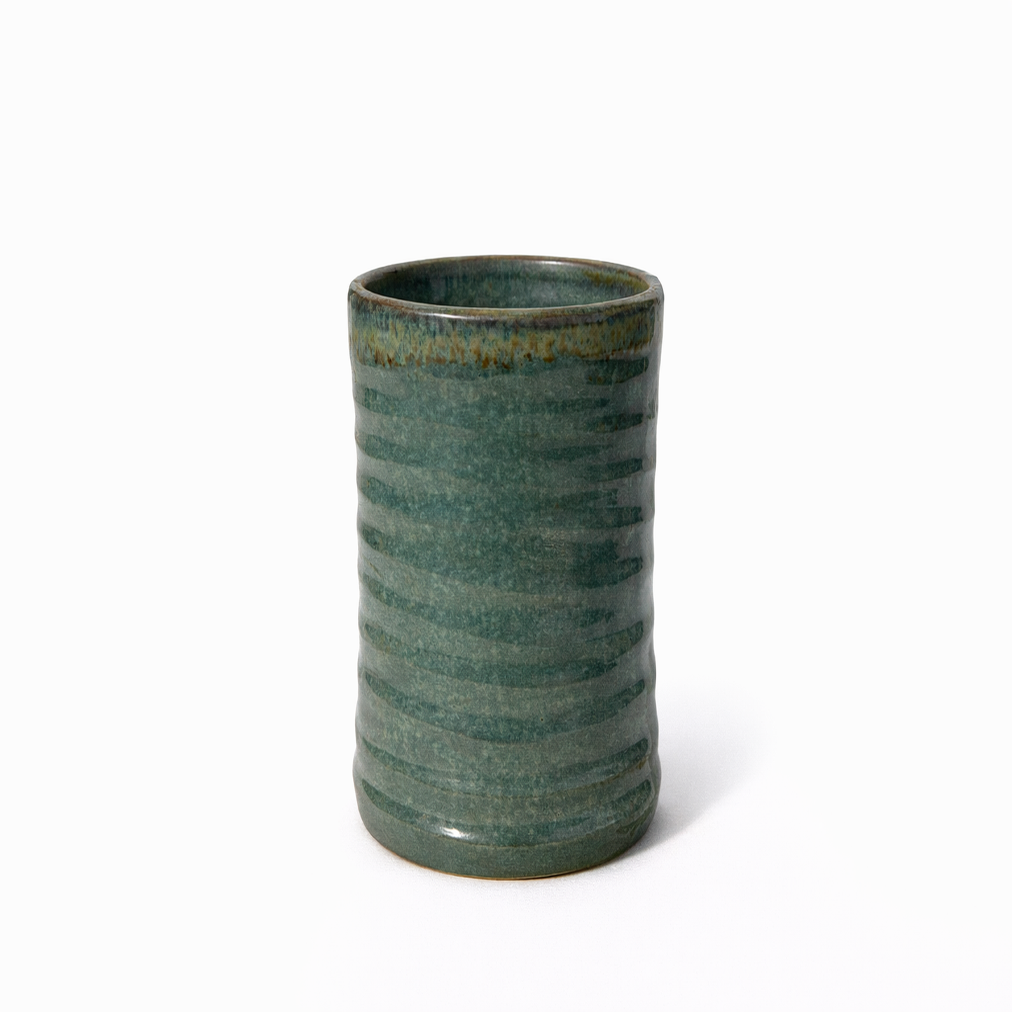 Forest Green Ribbed Vase — Belmont & Kensing