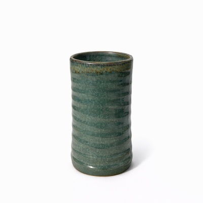 Forest Green Ribbed Vase — Belmont & Kensing