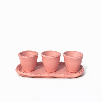 Pink Cup and Tray Set — Belmont & Kensing