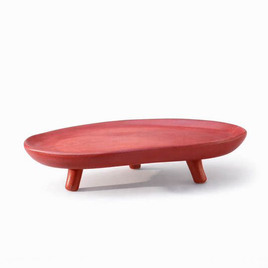 Red Footed Oval Dish — Belmont & Kensing