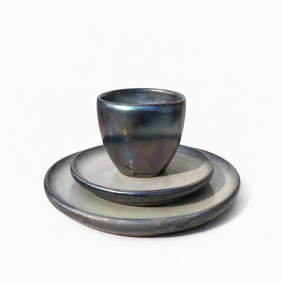 Blue Cup and Saucer Stack — Belmont & Kensing