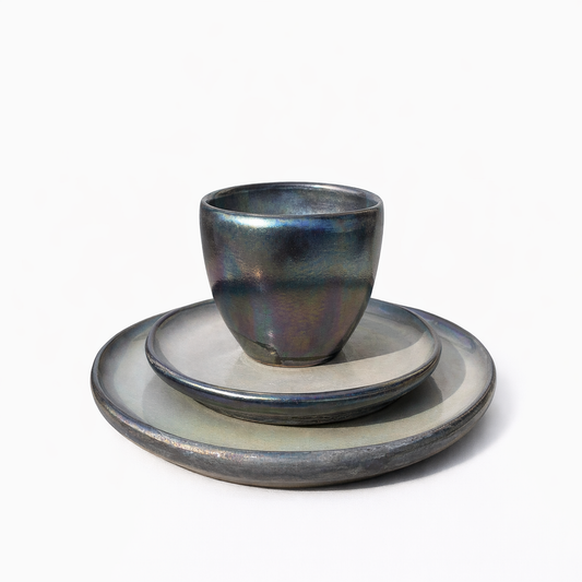 Blue Cup and Saucer Stack — Belmont & Kensing