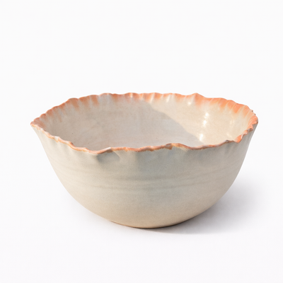Blush Ruffled Ceramic Bowl — Belmont & Kensing