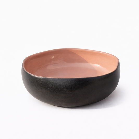 Pink and Black Ceramic Bowl — Belmont & Kensing