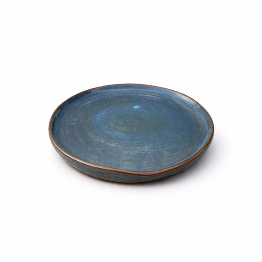 Blue Glazed Serving Plate — Belmont & Kensing