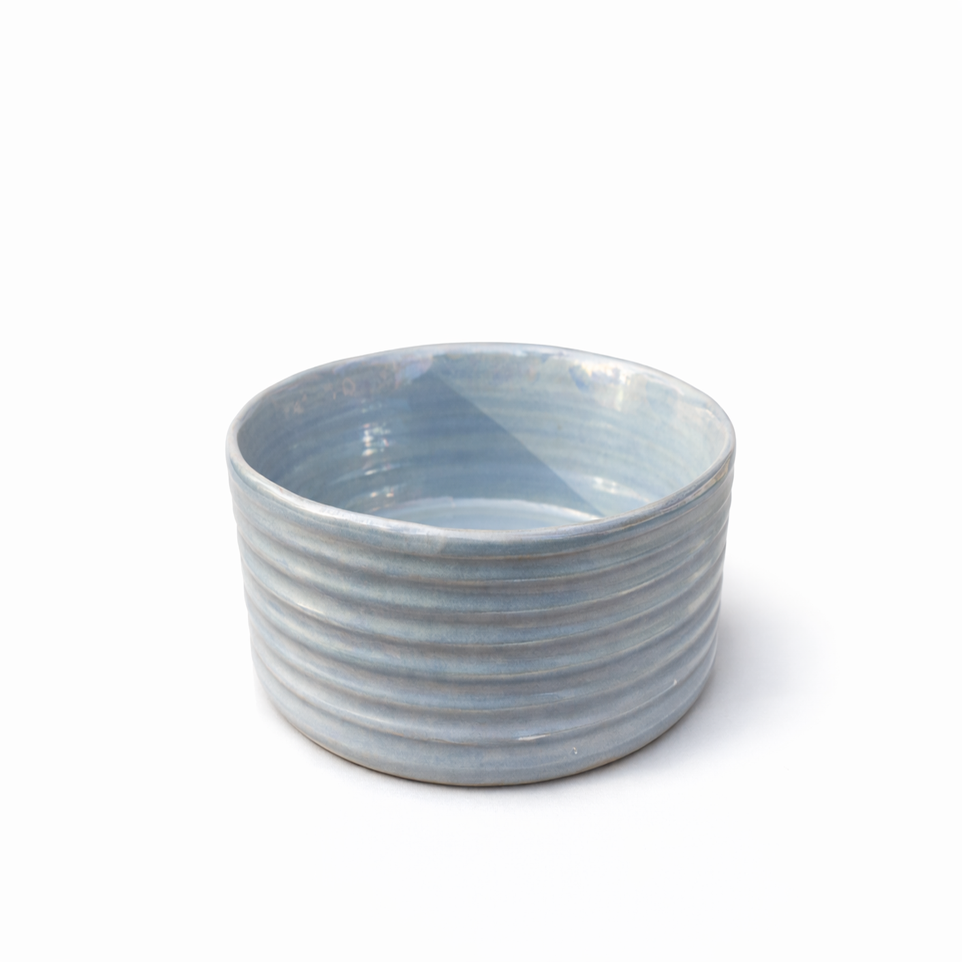 Light Blue Ribbed Bowl — Belmont & Kensing