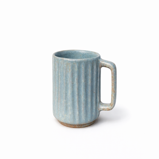 Light Blue Ribbed Mug — Belmont & Kensing