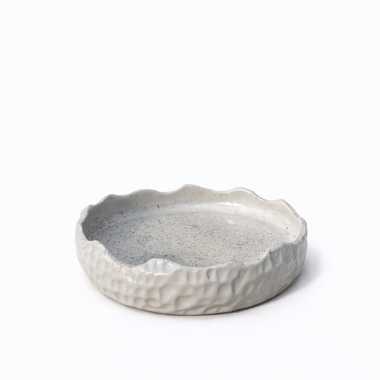 White Textured Stoneware Bowl — Belmont & Kensing
