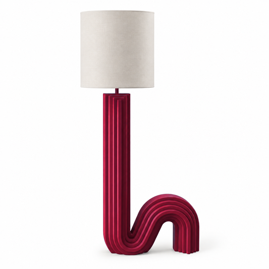 Hook Sculptural Floor Lamp — sculptural hook floor lamp, detail of the shade | Belmont & Kensing