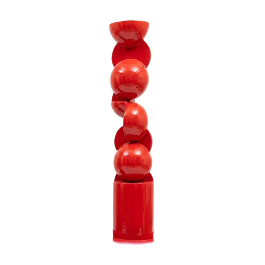 Stacked Sphere Side Table – Black / Red